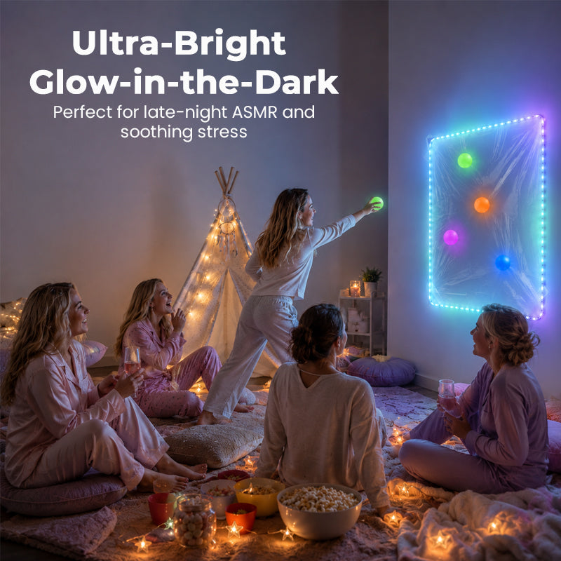 Glow Sticky Ball Set - Stress Relief & ADHD Focus Toy with No-Mark Protection! ✨🧠