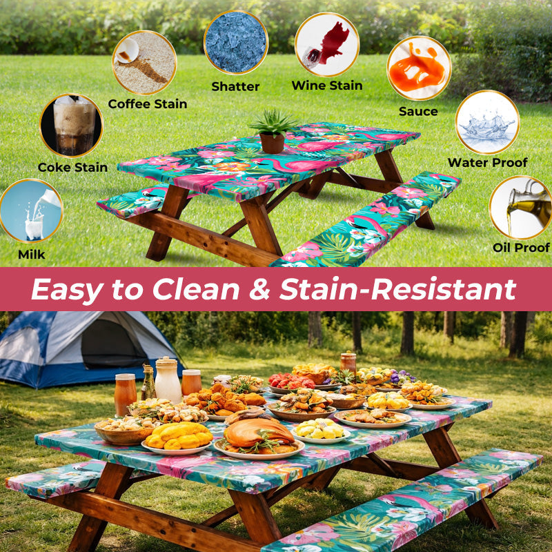 Flamingo Picnic Table Cover