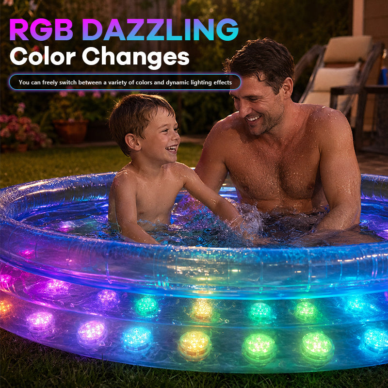 Magnetic RGB Submersible Pool Lights – APP & Remote Controlled Waterproof LED Lights