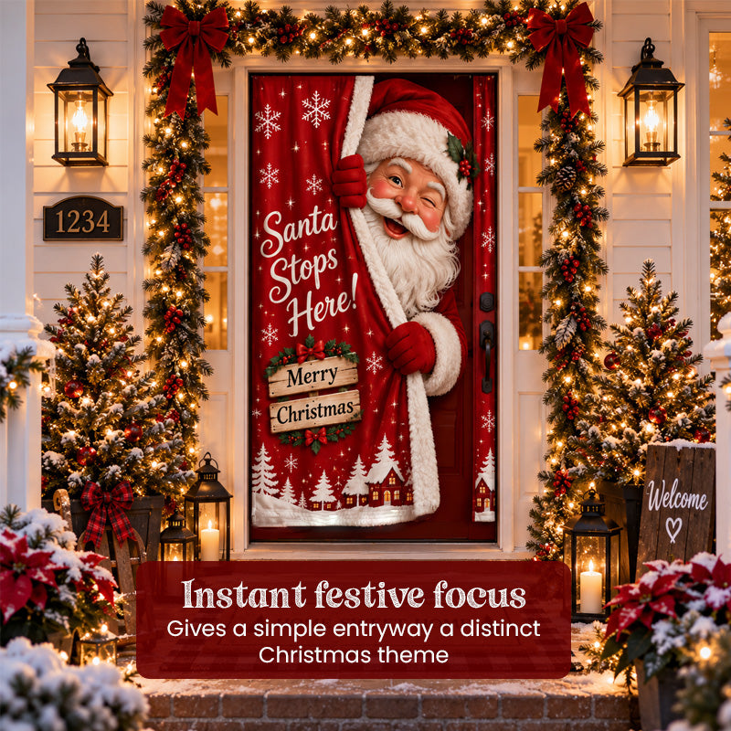 Santa Claus Holiday Welcome Door Curtain（High Elasticity）