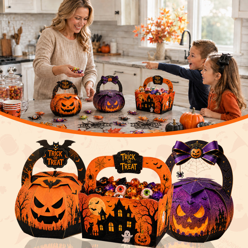 Halloween Creative Candy Box | Pumpkin Hand Gift Box-Trick or Treat Party Candy Basket