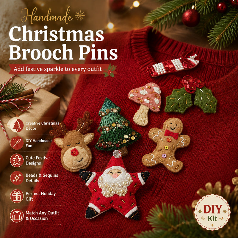 Christmas Felt Embroidery Brooch DIY Handmade Decoration Set