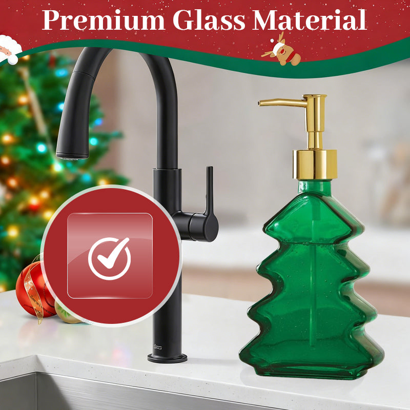 🎄 Christmas Tree Glass Soap Dispenser
