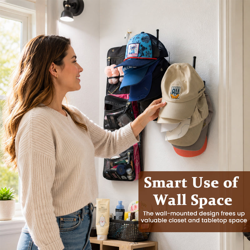 Drill-Free Wall Mounted Hat Rack – Self-Adhesive Baseball Cap Organizer
