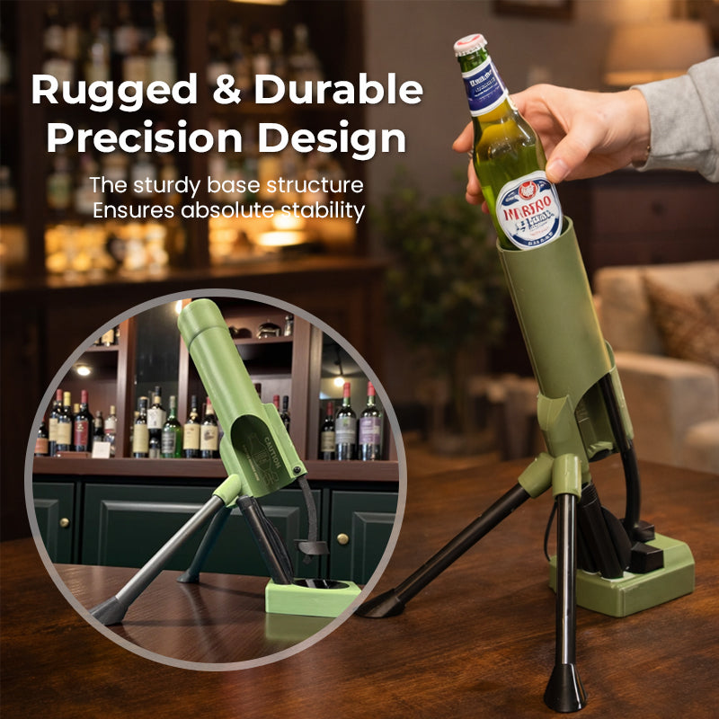 Beer Bottle Mortar Bottle Opener – Novelty Cap-Launching Desk & Bar Accessory.