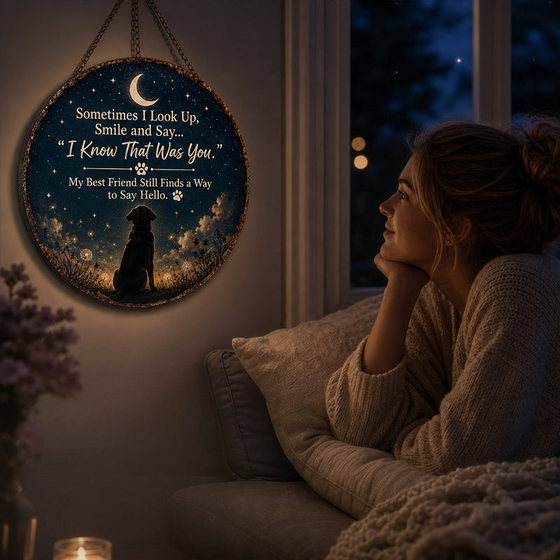 Pet Memorial Moon Hanging Ornament (Cat & Dog)
