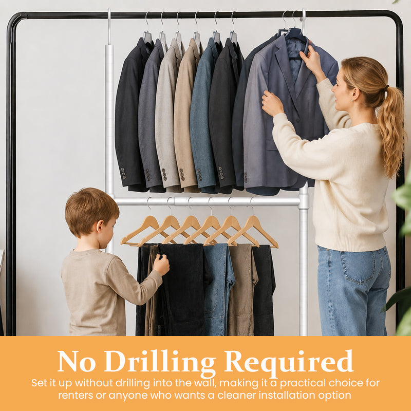 🏠 No-Drill Expandable Clothes Rack
