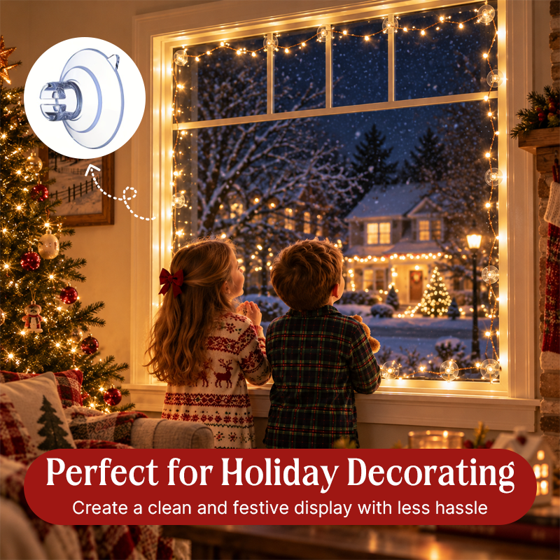 Christmas Light Suction Cup Clips with Wire Slots