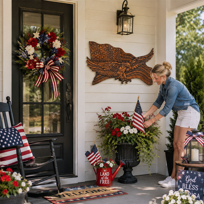 🦅🇺🇸 American Eagle & Flag Wall Décor – 250th Anniversary Patriotic Display