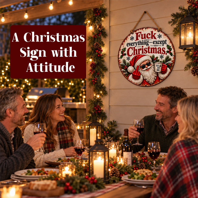 Funny Santa Vintage Sign