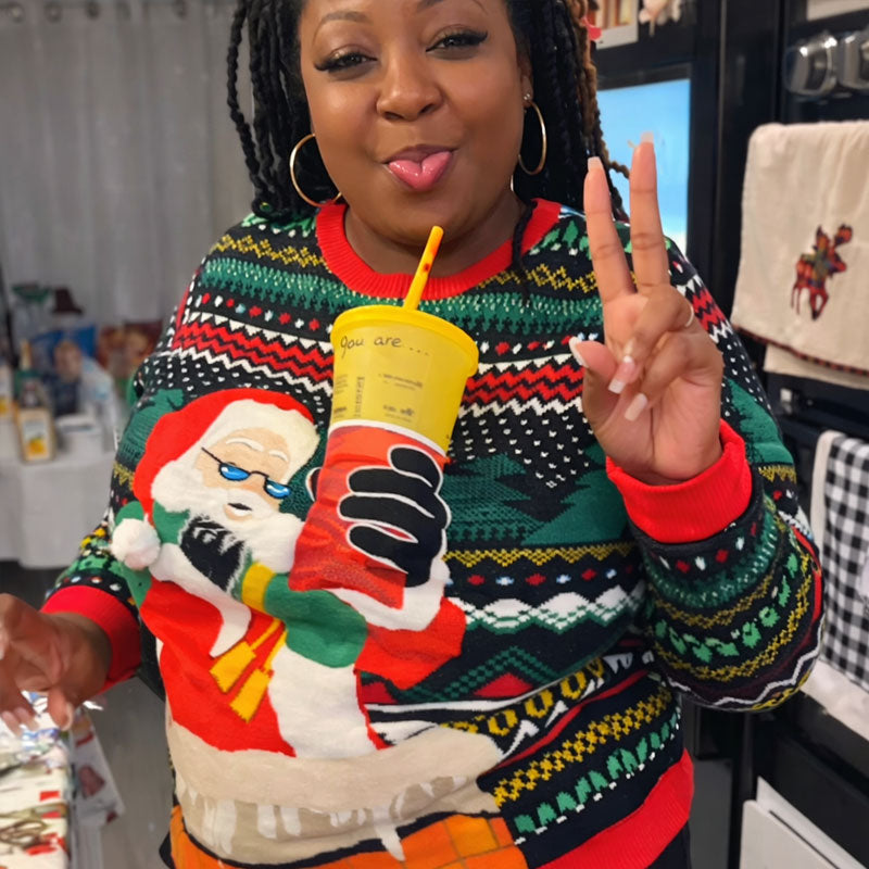 🎅 Santa Claus Belly Hands-Free Beverage Holder Top