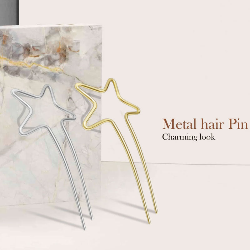 🌟 Stardust Silhouette: Minimalist Wire Star Hair Fork