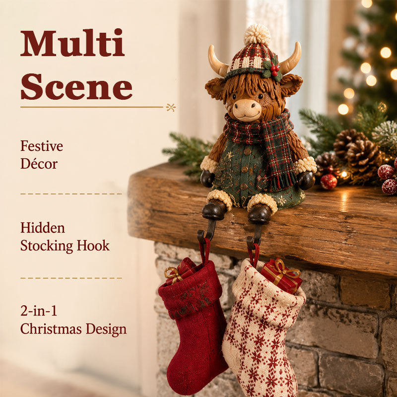 Festive Christmas Stocking Holder Figurines