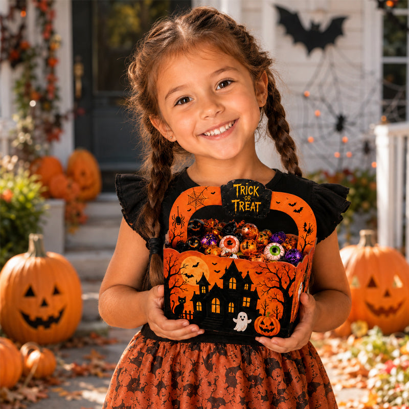 Halloween Creative Candy Box | Pumpkin Hand Gift Box-Trick or Treat Party Candy Basket