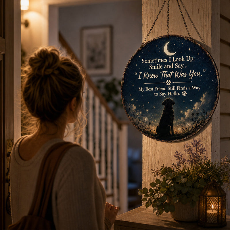 Pet Memorial Moon Hanging Ornament (Cat & Dog)