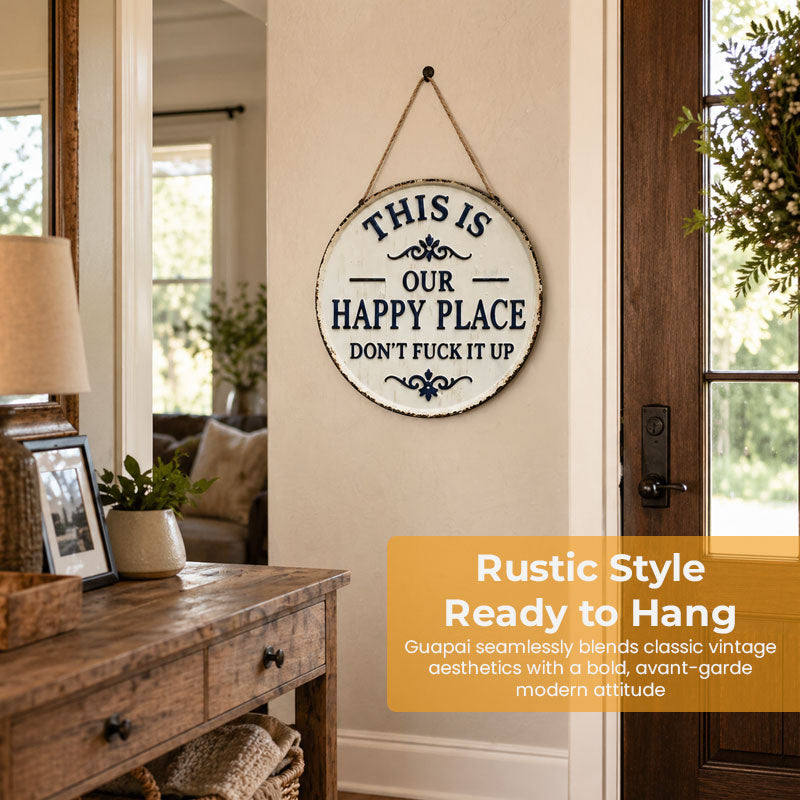 🍹🏡 Our Happy Place Vintage Metal Sign