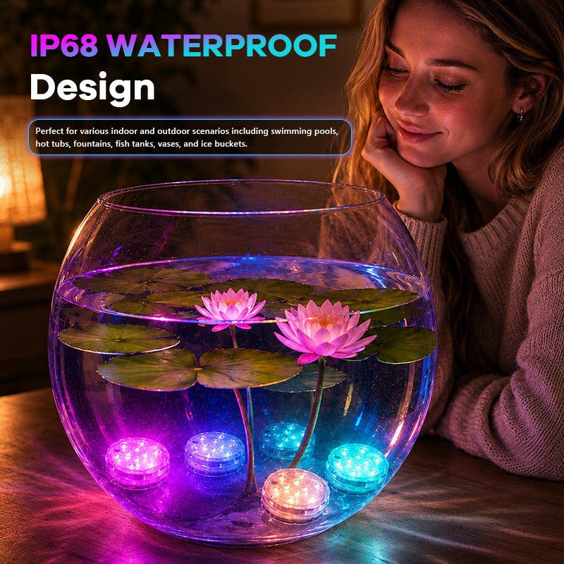 Magnetic RGB Submersible Pool Lights – APP & Remote Controlled Waterproof LED Lights