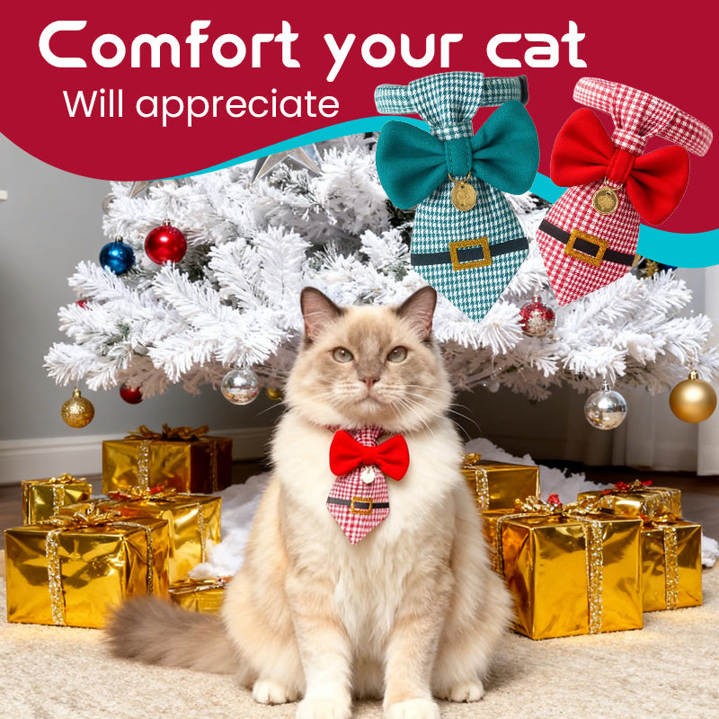 🎄 The "Purrfect" Holiday Tie: Dapper Cat Collars 🐱✨