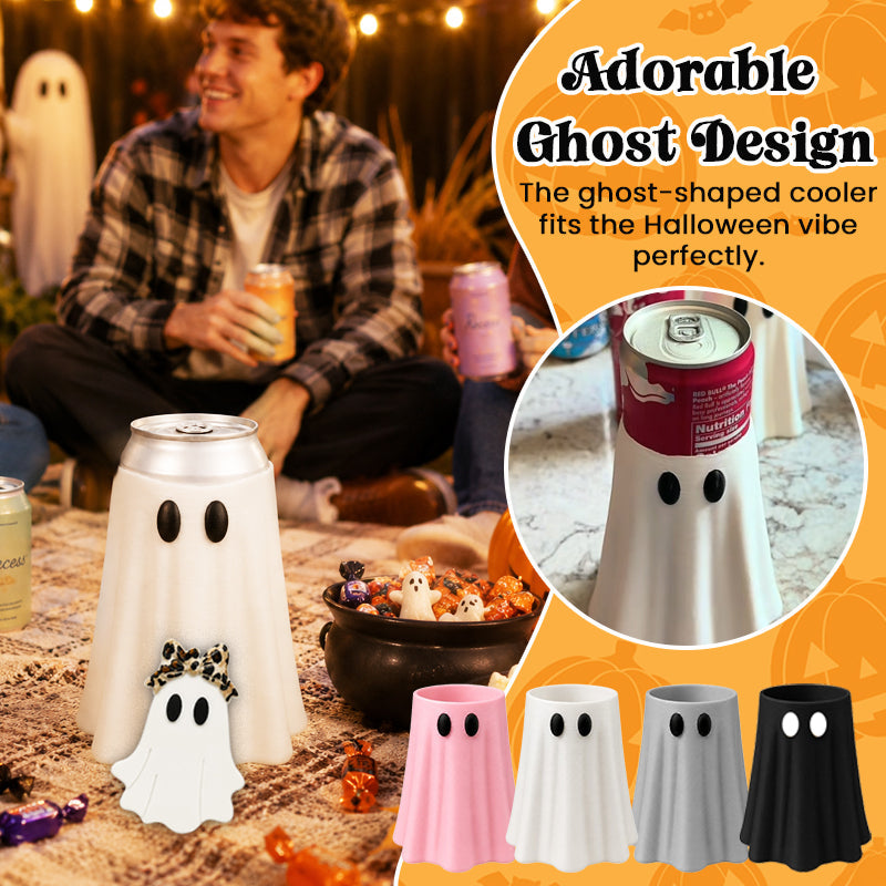 Halloween Ghost Can Holder with Matching Ghost Bottle Opener
