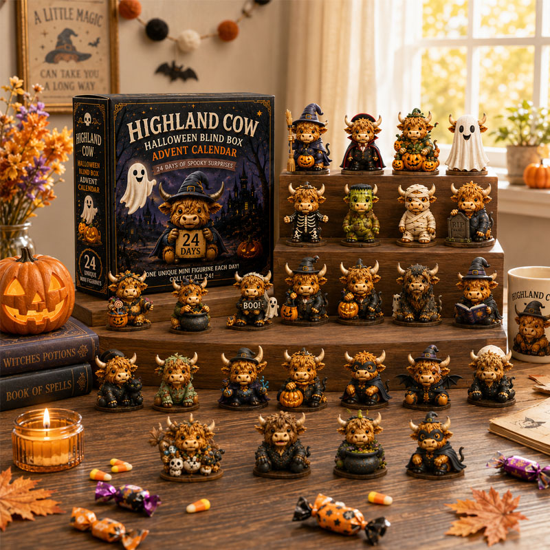 Highland Cow Halloween Blind Box Advent Calendar🔥3D Style🔥