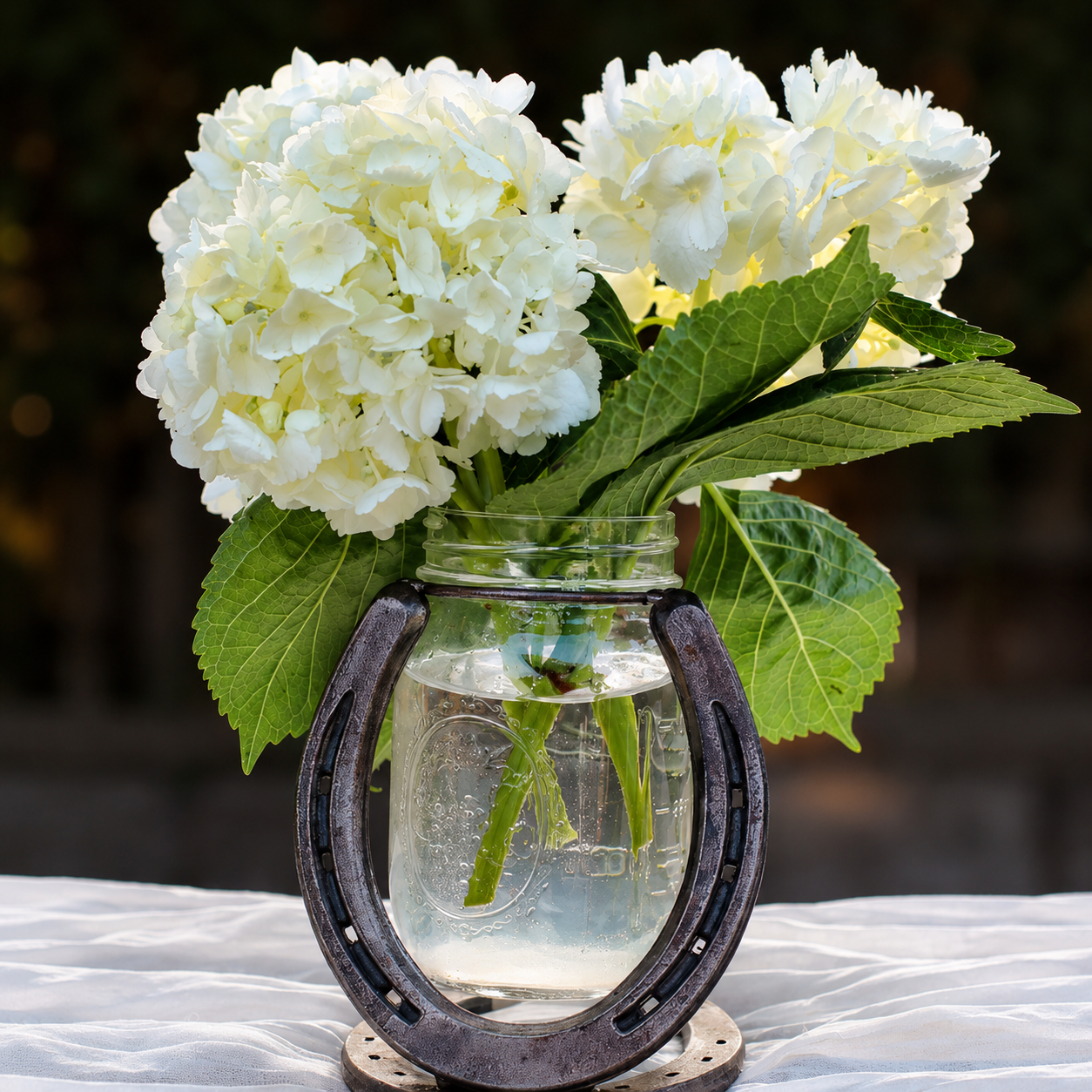 Rustic Horseshoe Flower Vase – Farmhouse Glass Bud Vase Decor