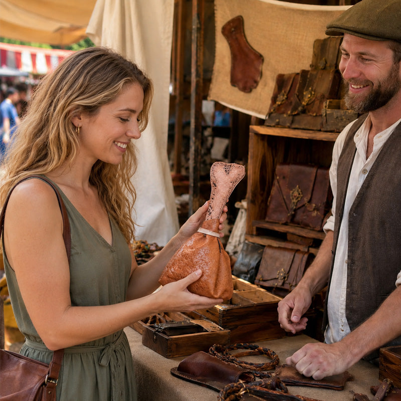 Leather Turkey Leg Pouch – Novelty Drumstick-Shaped Storage Bag
