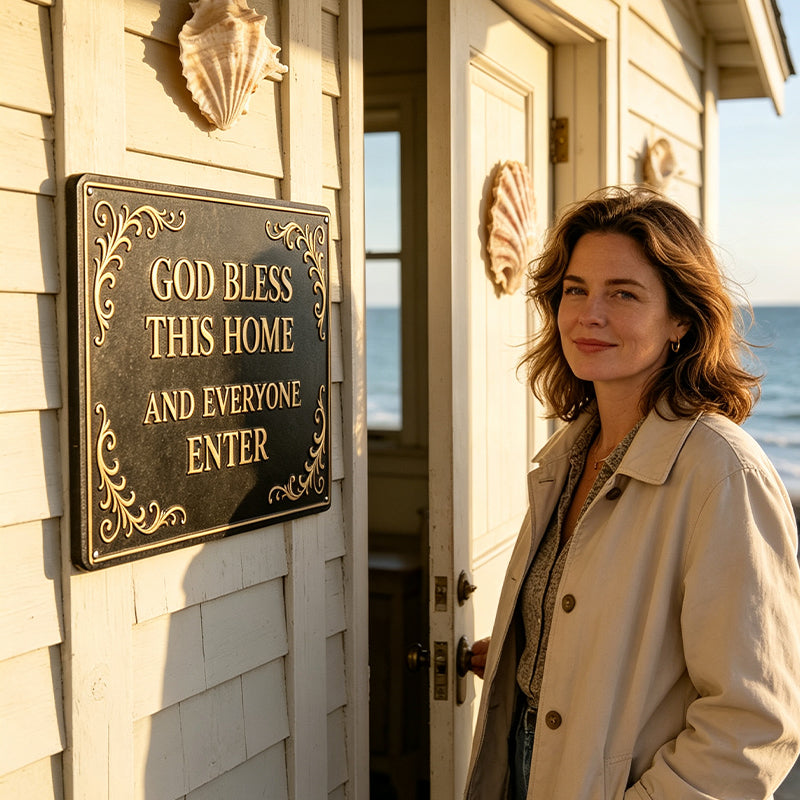 God Bless This Home Iron Sign