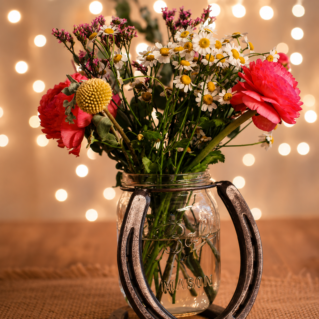 Rustic Horseshoe Flower Vase – Farmhouse Glass Bud Vase Decor