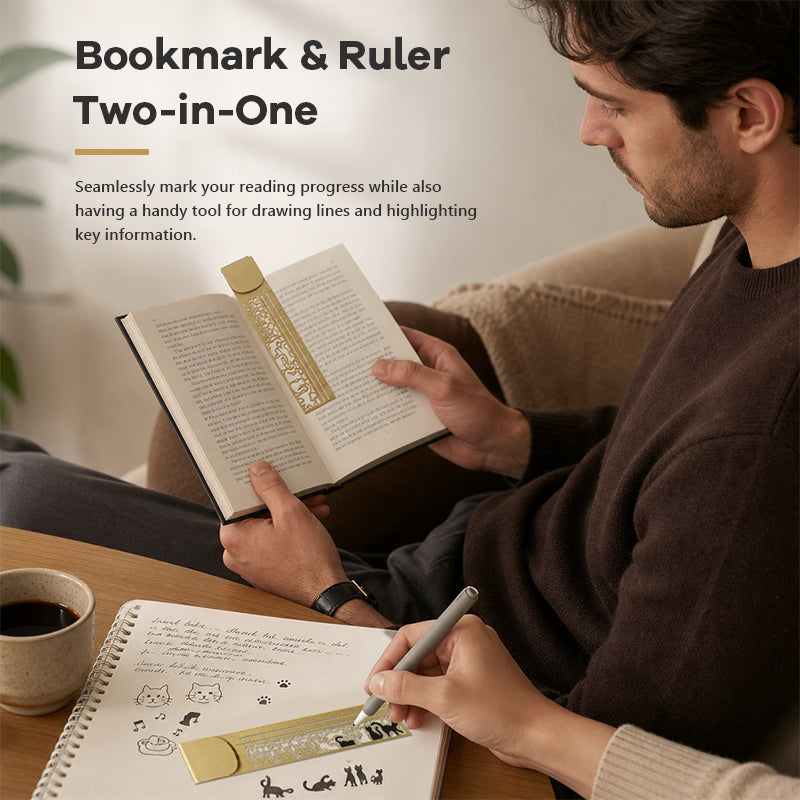 Cat Template Multi-functional Bookmark Ruler