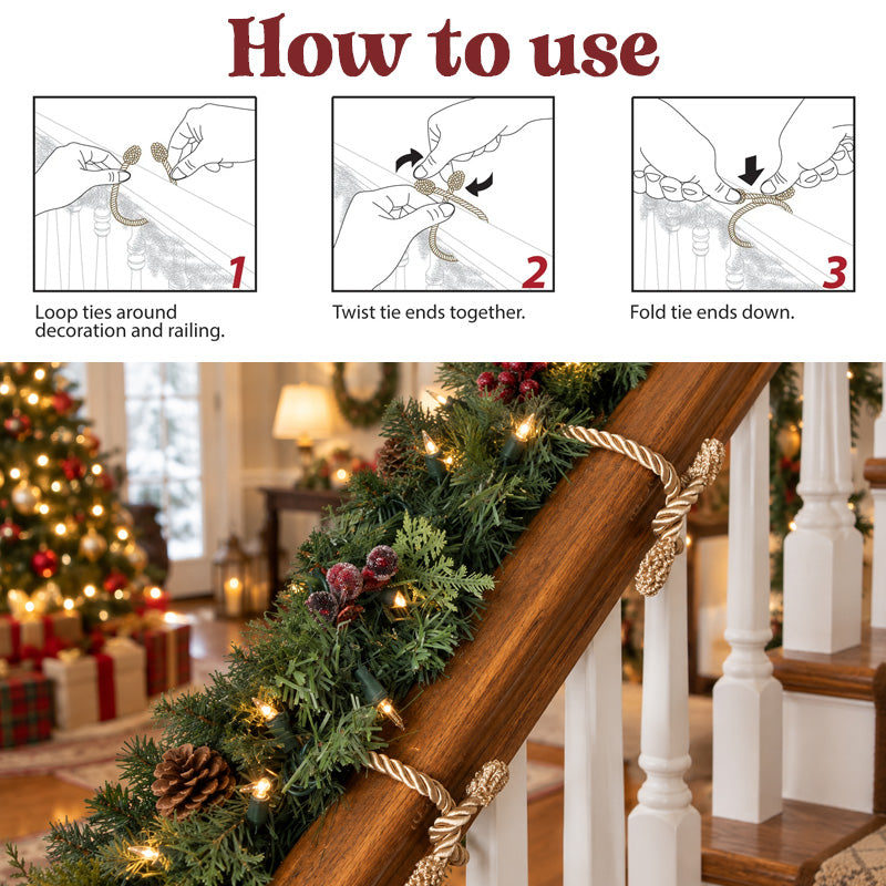Christmas Wreath Fastening Ties