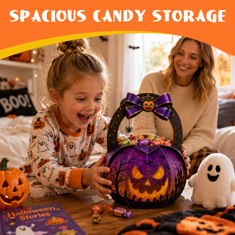 Halloween Creative Candy Box | Pumpkin Hand Gift Box-Trick or Treat Party Candy Basket