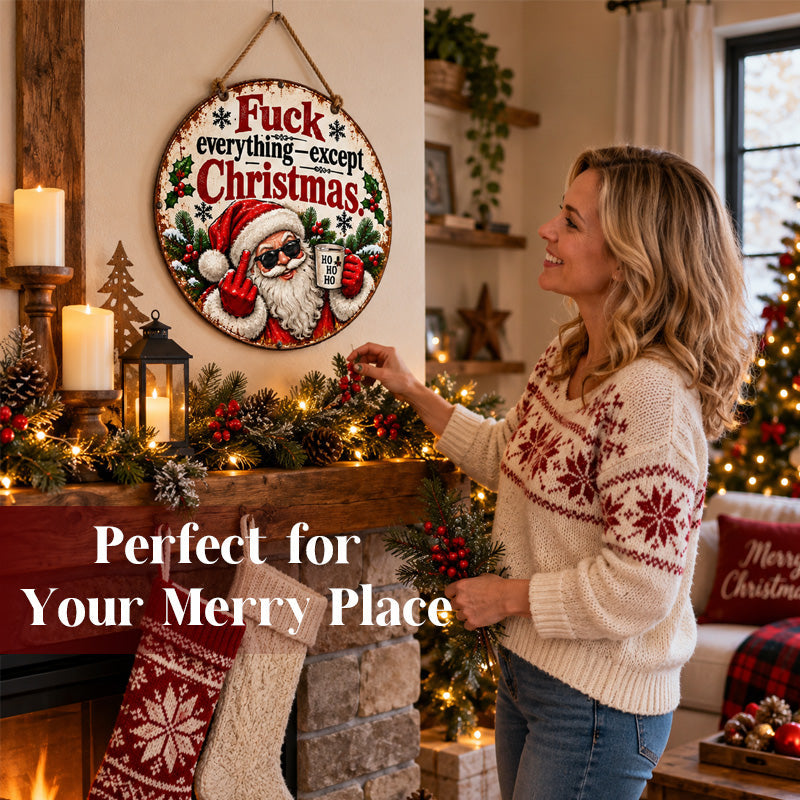Funny Santa Vintage Sign