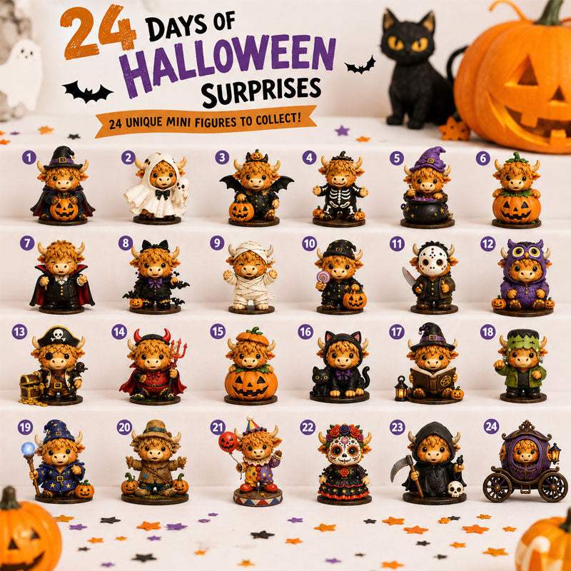 🔥We solemnly guarantee that we only sell 3D styles.🔥Highland Cow Halloween Countdown Calendar 2026