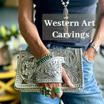 Load image into Gallery viewer, &quot;Silver Flower Dance&quot; Western-Style Clutch
