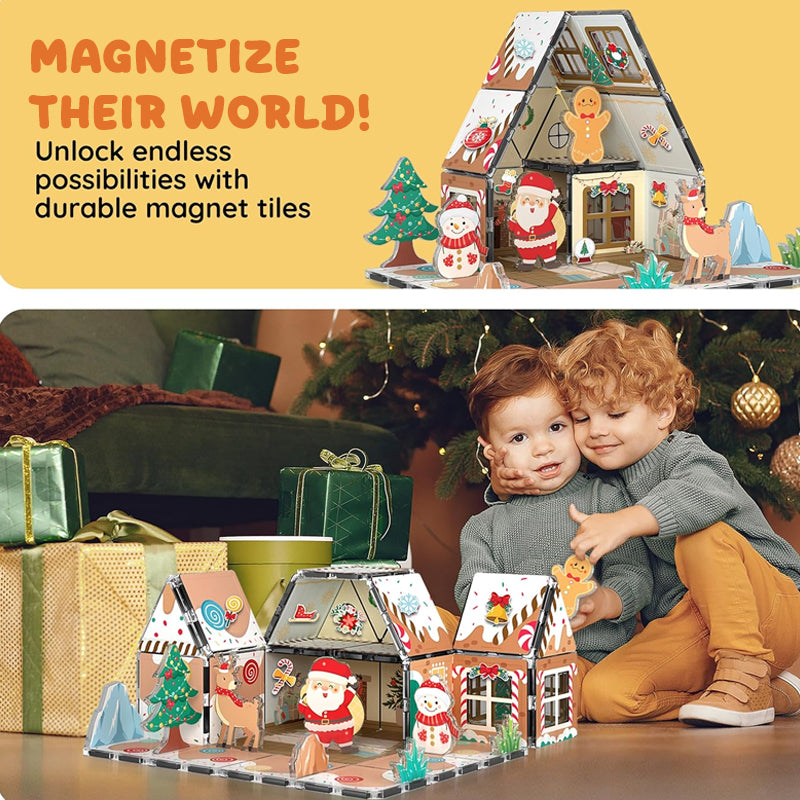 🎄Magnetic Gingerbread House Building Set