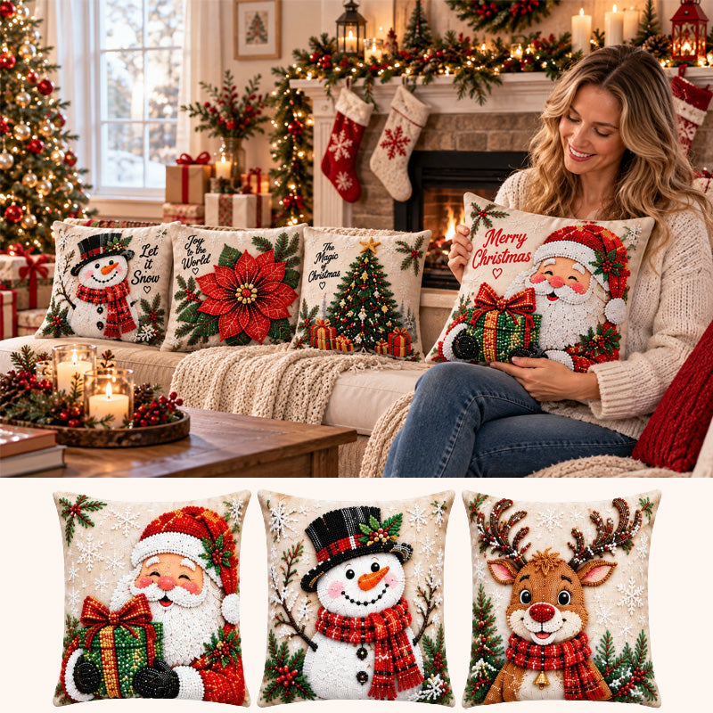 DIY Christmas Diamond Painting Pillow Cover