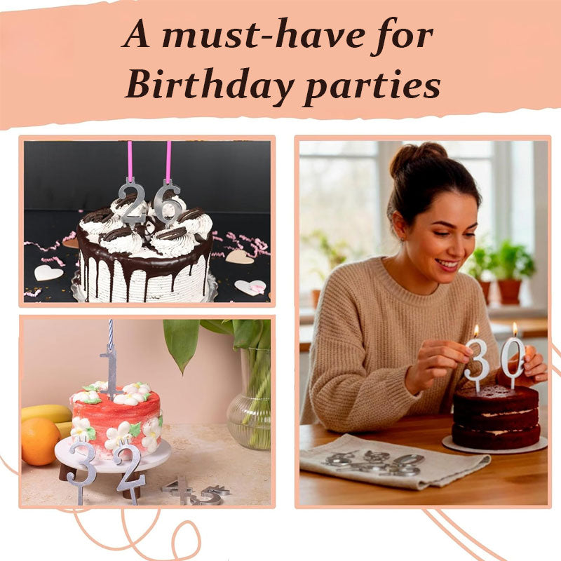 Digital Birthday Cake Candle Holder Set