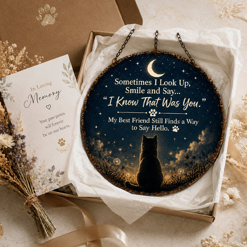 Pet Memorial Moon Hanging Ornament (Cat & Dog)