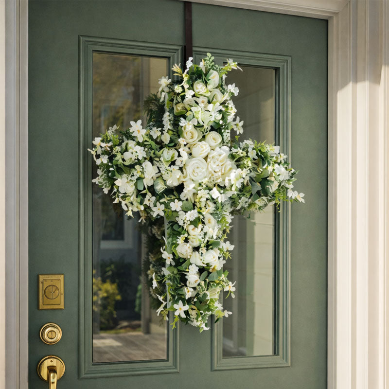 The "Faith in Bloom" Floral Cross Wreath: A Symbol of Hope & Spring