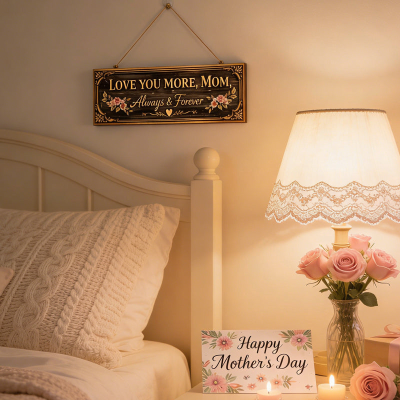💖 Love You More, Mom – Always & Forever Door Hanging