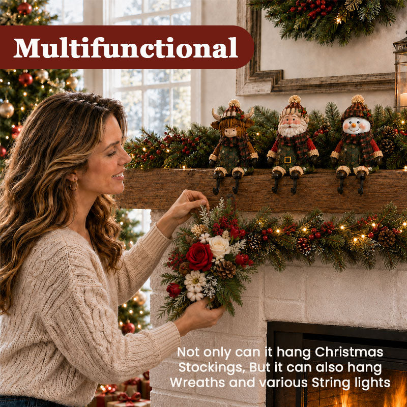 Festive Christmas Stocking Holder Figurines