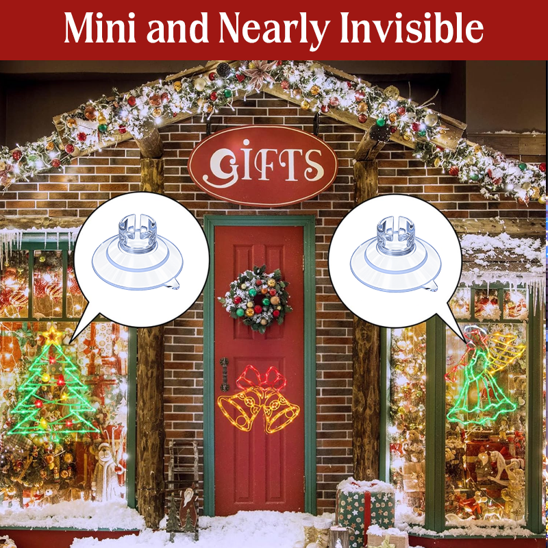 Christmas Light Suction Cup Clips with Wire Slots