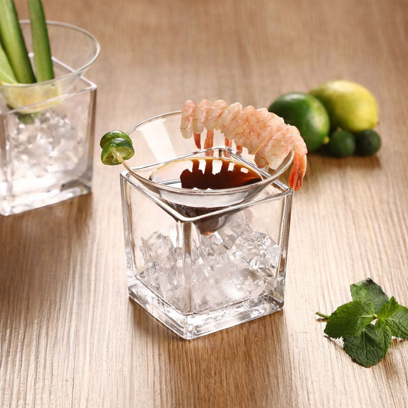 Mid-Century Modern 2-in-1 Stemless Cup & Ice Holder Set