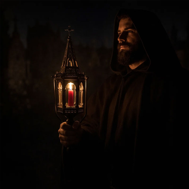 19th-century antique hanging lantern