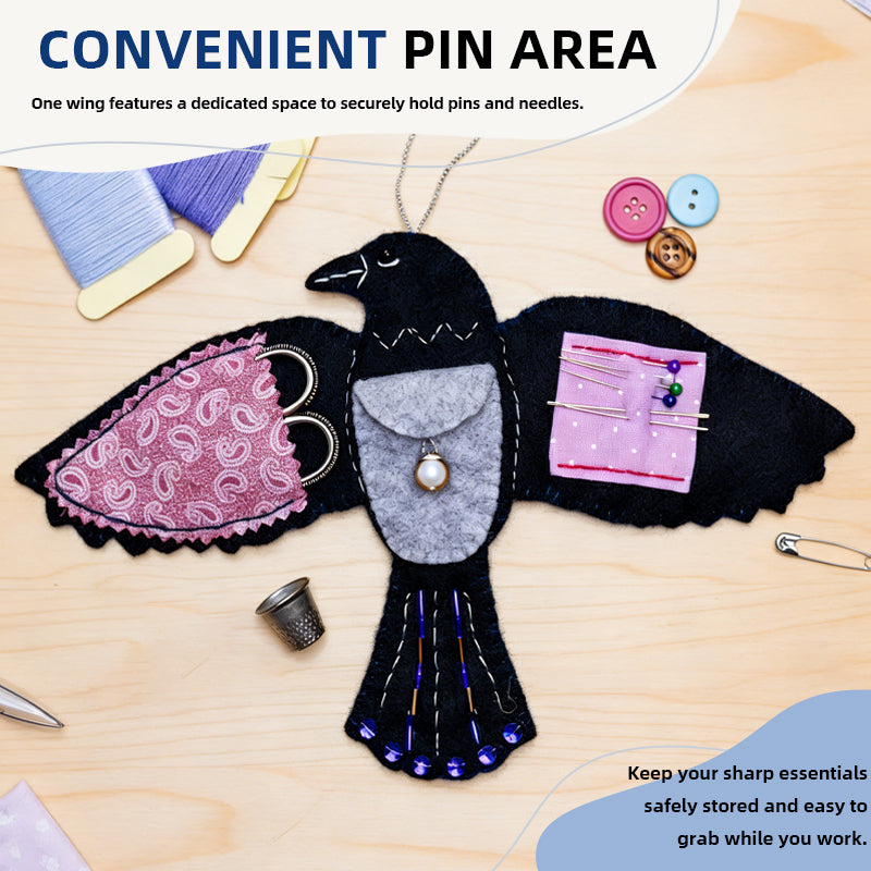 Luna the Crow Sewing Case