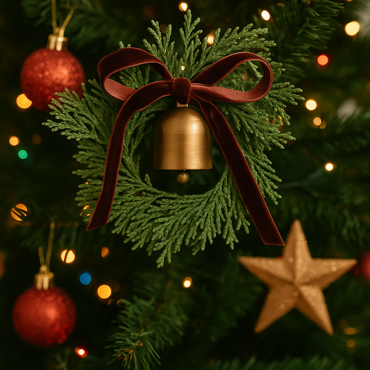 🎄 Vintage Christmas Bell Wreath Ornament
