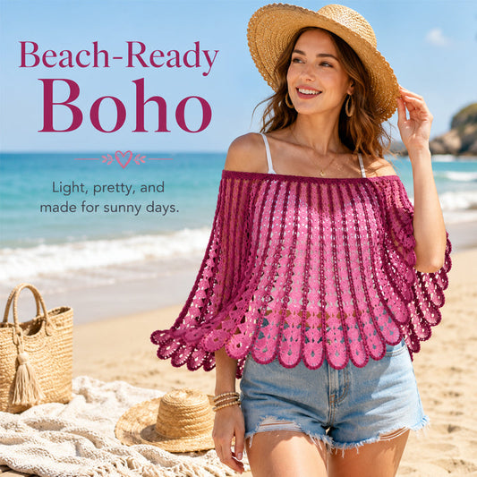 Multi-functional Crochet Boho Top - Versatile Knitted Blouse