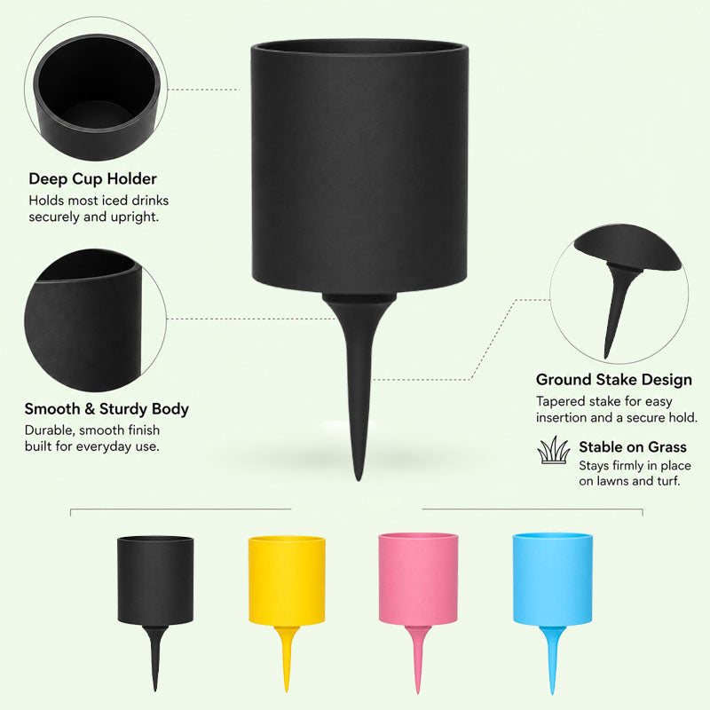 Portable Golf Ground Cup Holder – Drink Holder Stake for Coffee & Beverage Cups