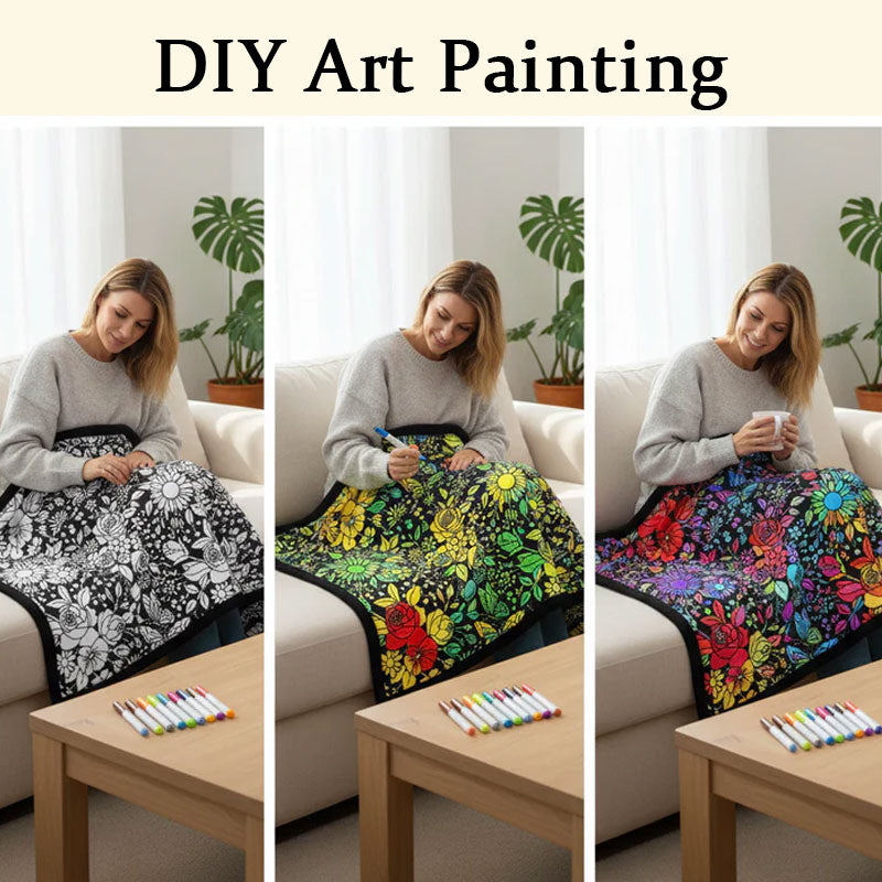 Graffiti Flower Throw Blanket Cozy Floral Couch Blanket 🌸✨🛋️