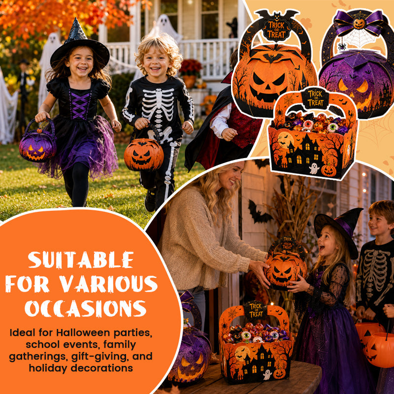 Halloween Creative Candy Box | Pumpkin Hand Gift Box-Trick or Treat Party Candy Basket